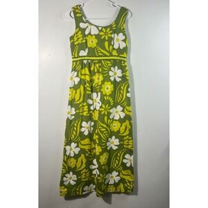 Vintage 60s/70s JR Petites Hawaii by Diane's Empire Retro Floral Maxi Dress XS/S